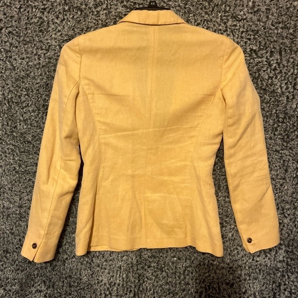Massimo Dutti One Button Blazer Jacket Womens Yellow Size US 4 - Picture 2 of 7